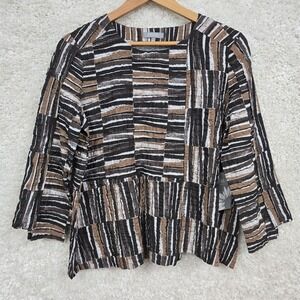 Habitat‎ Womens Pucker Weave Top Size S Boxy Pullover Lagenlook Arty